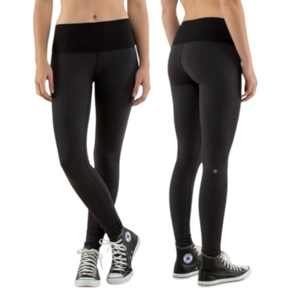 Lululemon Wunder Under Pant Wee Stripe Heathered Black / Black 6